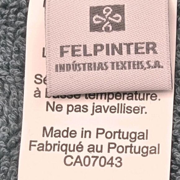 Felpinter 6pc 100% Cotton Towels Set Dark Aqua Stitched Stripe Made in Portugal - Picture 6 of 11